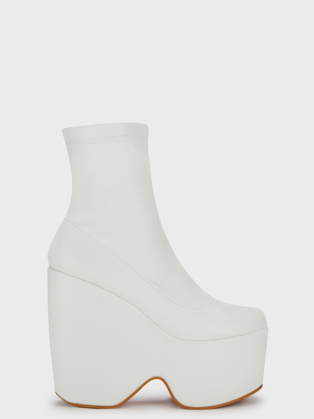 Azalea Wang By Akira LOXLEY Women's White Platform Wedge Bootie SZ9
